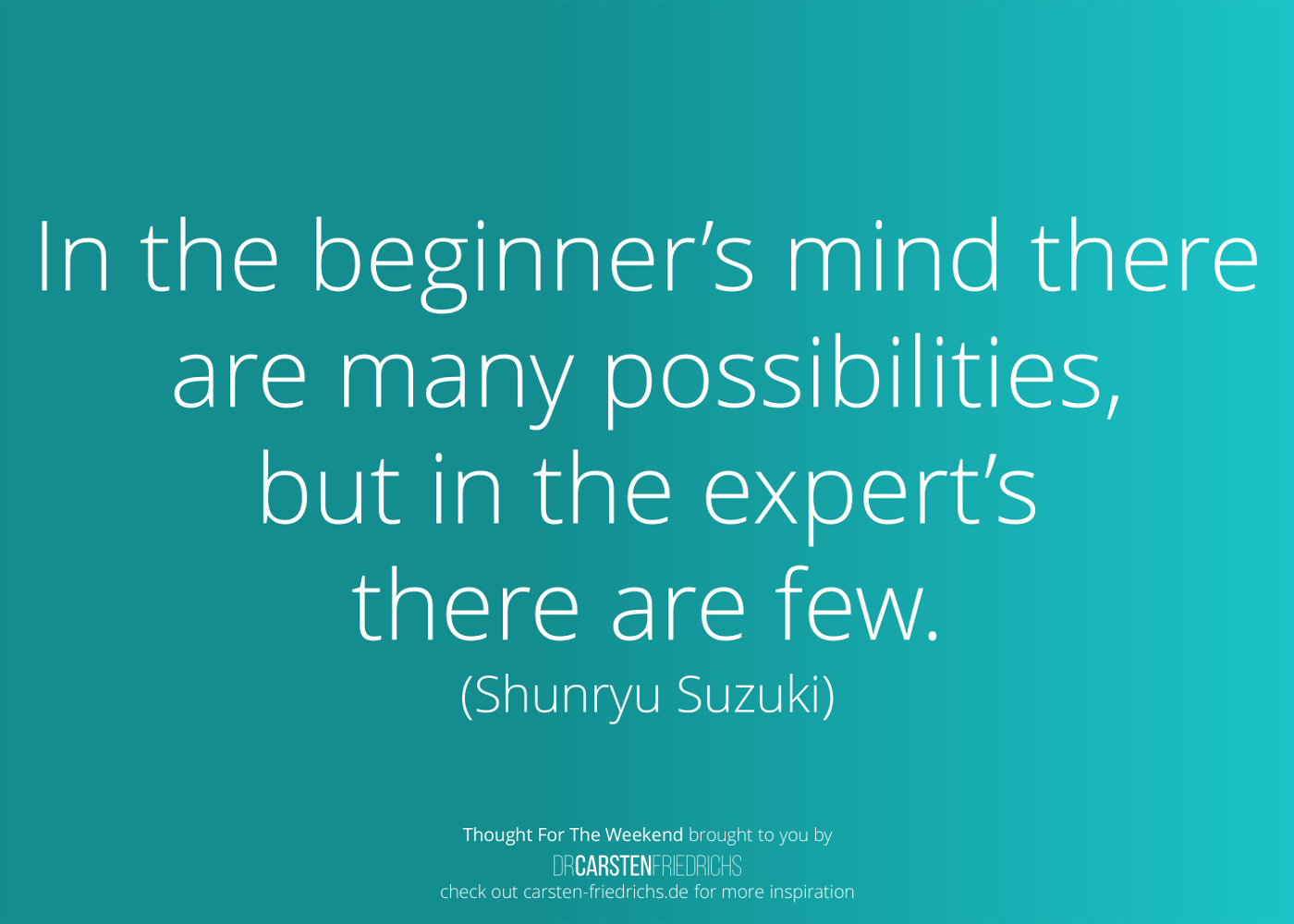 The Beginner s Mind Dr Carsten Friedrichs The Beginner s Mind Dr Carsten Friedrichs
